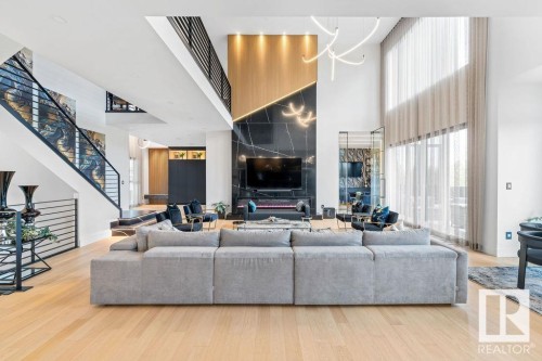 4081 Whispering River Drive, Edmonton, AB - Indoor Photo Showing Living Room