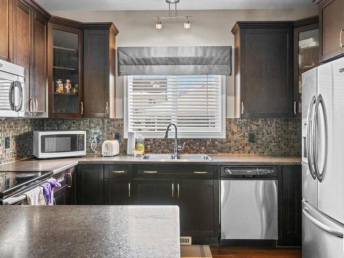 857 Chappelle Link, Edmonton, AB - Indoor Photo Showing Kitchen With Stainless Steel Kitchen With Double Sink With Upgraded Kitchen