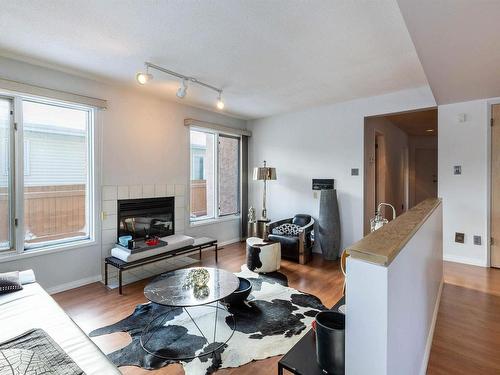 8611 184 Street, Edmonton, AB - Indoor Photo Showing Living Room With Fireplace