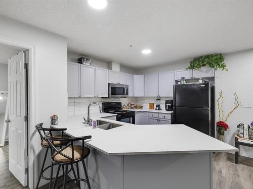 103 4403 23 Street, Edmonton, AB - Indoor Photo Showing Kitchen With Double Sink