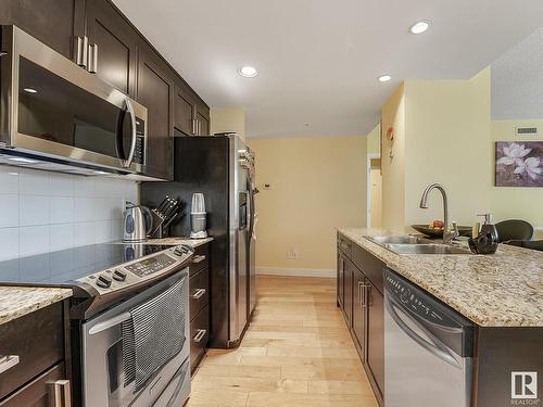 301 10028 119 Street, Edmonton, AB - Indoor Photo Showing Kitchen With Stainless Steel Kitchen With Double Sink