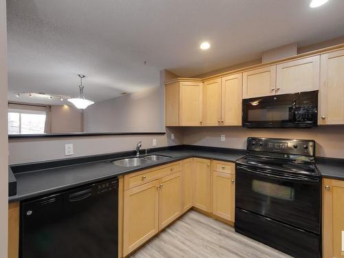 202 12110 106 Avenue, Edmonton, AB - Indoor Photo Showing Kitchen With Double Sink