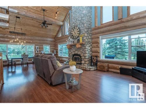 302 52249 Rge Road 222, Rural Strathcona County, AB - Indoor Photo Showing Living Room With Fireplace