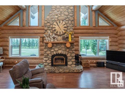 302 52249 Rge Road 222, Rural Strathcona County, AB - Indoor Photo Showing Living Room With Fireplace