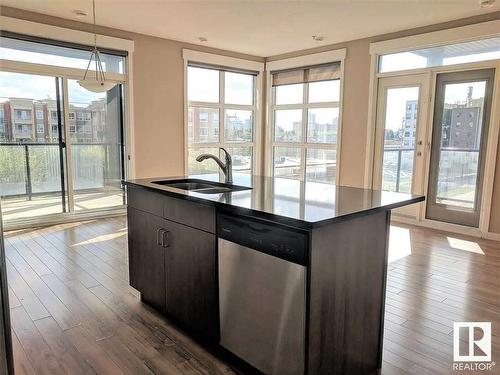 405 10518 113 Street, Edmonton, AB - Indoor Photo Showing Kitchen With Double Sink