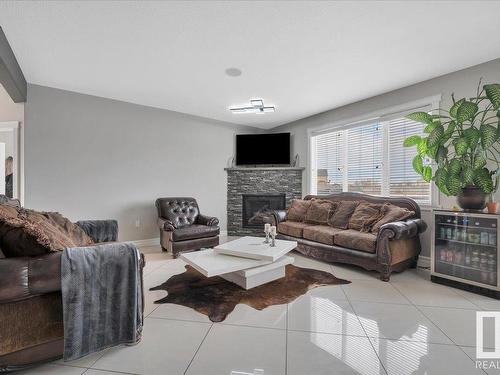 10824 179 Avenue, Edmonton, AB - Indoor Photo Showing Living Room With Fireplace