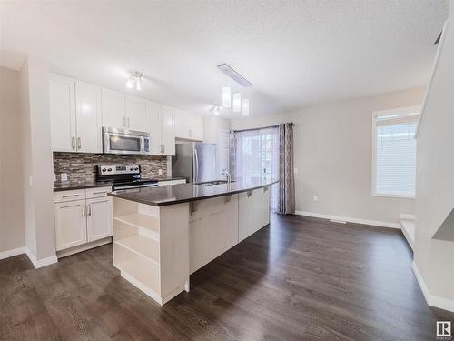 37 4050 Savaryn Drive, Edmonton, AB - Indoor Photo Showing Kitchen With Stainless Steel Kitchen With Upgraded Kitchen