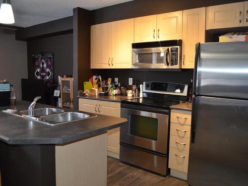 111 11445 Ellerslie Road Sw, Edmonton, AB - Indoor Photo Showing Kitchen With Double Sink