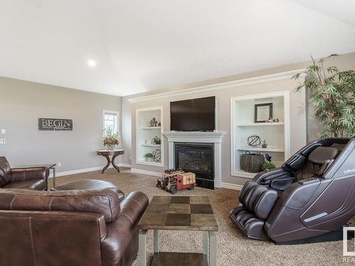 1196 Adamson Drive, Edmonton, AB - Indoor Photo Showing Living Room With Fireplace