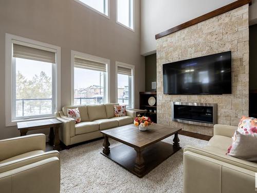 3104 Watson Green, Edmonton, AB - Indoor Photo Showing Living Room With Fireplace