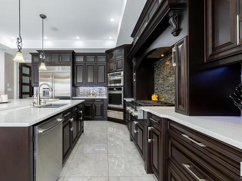 3104 Watson Green, Edmonton, AB - Indoor Photo Showing Kitchen With Double Sink With Upgraded Kitchen