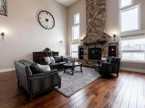 3104 Watson Green, Edmonton, AB - Indoor Photo Showing Living Room With Fireplace