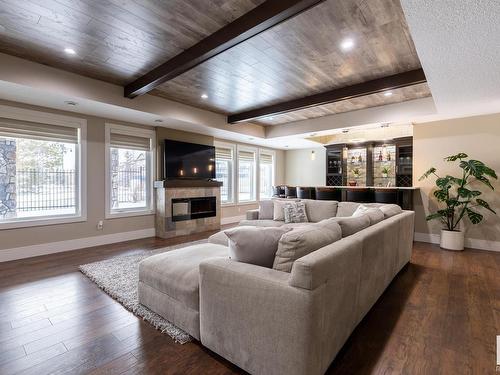 3104 Watson Green, Edmonton, AB - Indoor Photo Showing Living Room With Fireplace