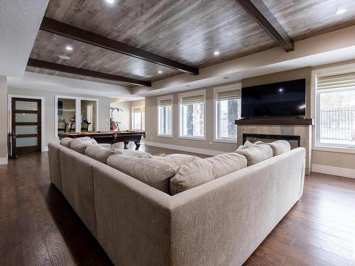 3104 Watson Green, Edmonton, AB - Indoor Photo Showing Living Room With Fireplace