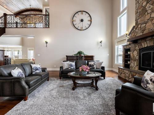 3104 Watson Green, Edmonton, AB - Indoor Photo Showing Living Room With Fireplace