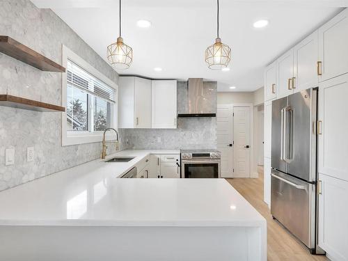 12219 132 Avenue, Edmonton, AB - Indoor Photo Showing Kitchen With Upgraded Kitchen