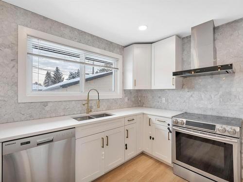 12219 132 Avenue, Edmonton, AB - Indoor Photo Showing Kitchen With Double Sink With Upgraded Kitchen