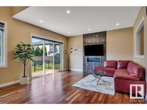 1211 Adamson Drive, Edmonton, AB - Indoor Photo Showing Living Room With Fireplace