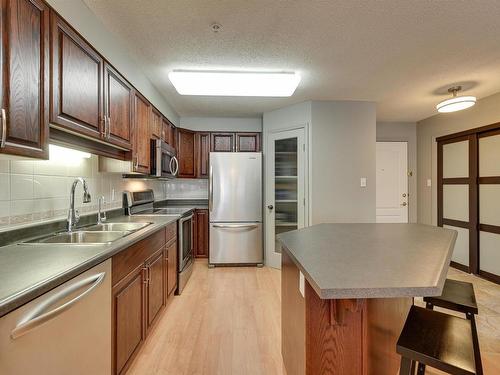 305 8909 100 Street, Edmonton, AB - Indoor Photo Showing Kitchen With Double Sink