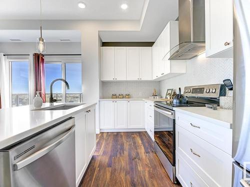 511 1316 Windermere Way, Edmonton, AB - Indoor Photo Showing Kitchen With Stainless Steel Kitchen With Upgraded Kitchen