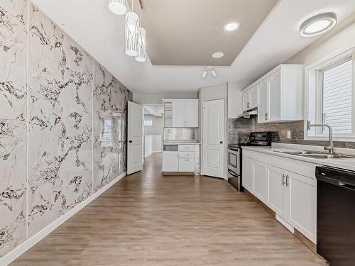 9837 179 Avenue, Edmonton, AB - Indoor Photo Showing Kitchen With Double Sink