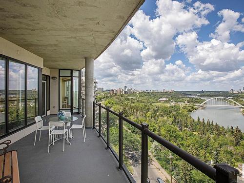 1201 10035 Saskatchewan Drive, Edmonton, AB - Outdoor With Balcony With View