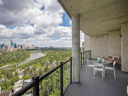 1201 10035 Saskatchewan Drive, Edmonton, AB - Outdoor With Balcony With View