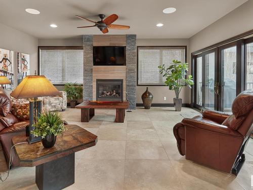 3719 Cameron Heights Place, Edmonton, AB - Indoor Photo Showing Living Room With Fireplace