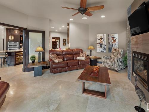 3719 Cameron Heights Place, Edmonton, AB - Indoor Photo Showing Living Room With Fireplace