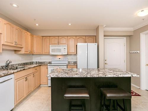 101 17150 94A Avenue, Edmonton, AB - Indoor Photo Showing Kitchen With Double Sink