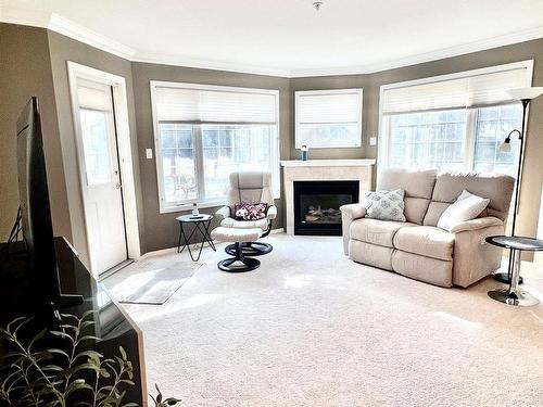 101 17150 94A Avenue, Edmonton, AB - Indoor Photo Showing Living Room With Fireplace