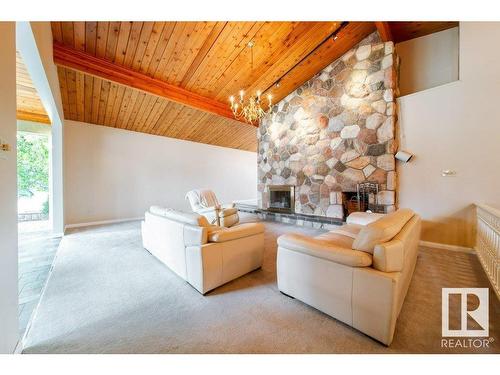 14004 47 Avenue, Edmonton, AB - Indoor Photo Showing Other Room With Fireplace