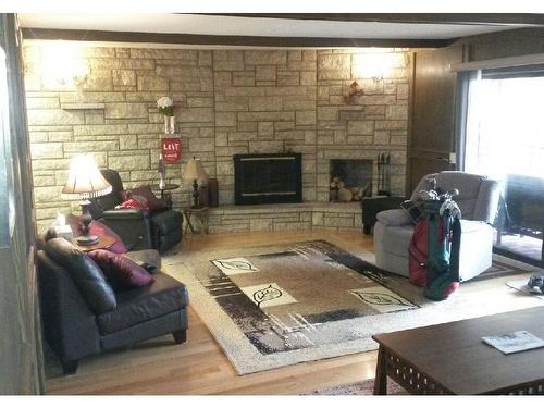 503 Lessard Drive, Edmonton, AB - Indoor Photo Showing Living Room With Fireplace