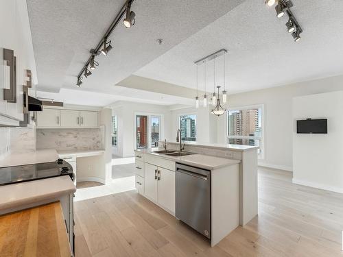 903 10108 125 Street, Edmonton, AB - Indoor Photo Showing Kitchen With Double Sink