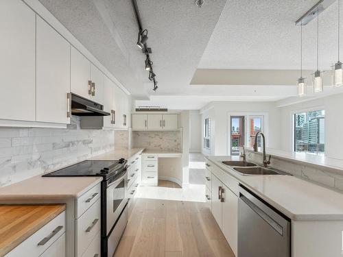 903 10108 125 Street, Edmonton, AB - Indoor Photo Showing Kitchen With Double Sink With Upgraded Kitchen