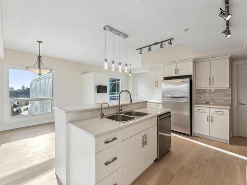 903 10108 125 Street, Edmonton, AB - Indoor Photo Showing Kitchen With Double Sink