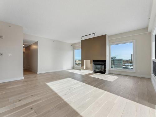 903 10108 125 Street, Edmonton, AB - Indoor Photo Showing Living Room With Fireplace