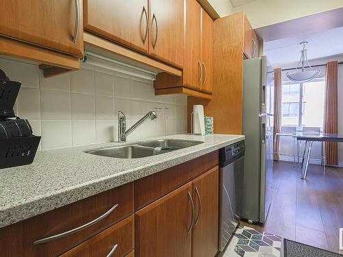 501 10130 114 Street, Edmonton, AB - Indoor Photo Showing Kitchen With Double Sink