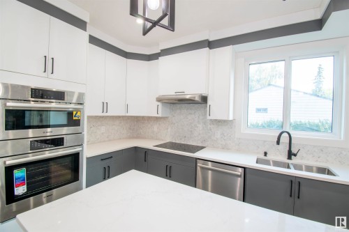 10954 135 Street, Edmonton, AB - Indoor Photo Showing Kitchen With Double Sink With Upgraded Kitchen