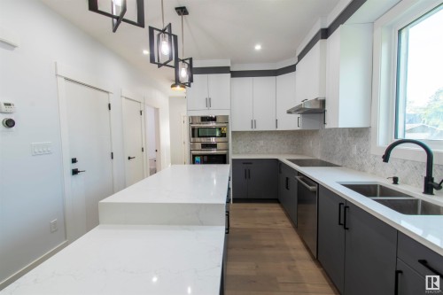 10954 135 Street, Edmonton, AB - Indoor Photo Showing Kitchen With Double Sink With Upgraded Kitchen