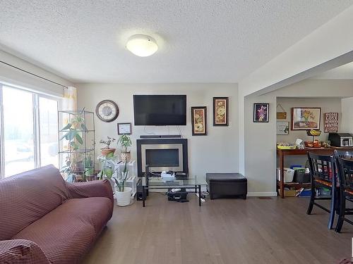 18104 78 Street, Edmonton, AB - Indoor Photo Showing Living Room With Fireplace