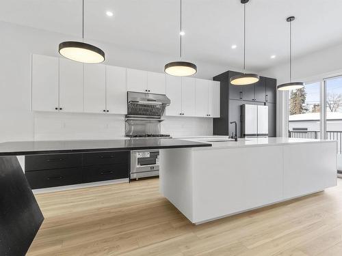 9846 74 Avenue, Edmonton, AB - Indoor Photo Showing Kitchen With Upgraded Kitchen