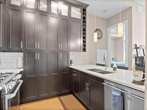 604 11080 Ellerslie Road, Edmonton, AB - Indoor Photo Showing Kitchen With Double Sink With Upgraded Kitchen