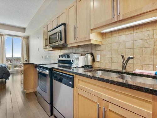 407 6608 28 Avenue, Edmonton, AB - Indoor Photo Showing Kitchen With Double Sink