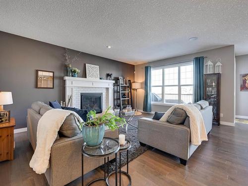 1640 Davidson Green, Edmonton, AB - Indoor Photo Showing Living Room With Fireplace