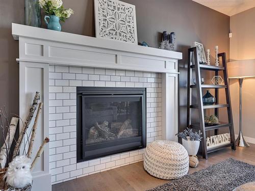 1640 Davidson Green, Edmonton, AB - Indoor Photo Showing Living Room With Fireplace