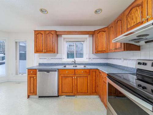 370 Heath Road, Edmonton, AB - Indoor Photo Showing Kitchen With Double Sink