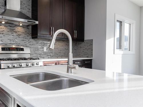 4211 Charles Close, Edmonton, AB - Indoor Photo Showing Kitchen With Stainless Steel Kitchen With Double Sink With Upgraded Kitchen