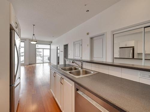 302 9503 101 Avenue, Edmonton, AB - Indoor Photo Showing Kitchen With Double Sink