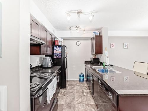 203 530 Watt Boulevard, Edmonton, AB - Indoor Photo Showing Kitchen With Double Sink